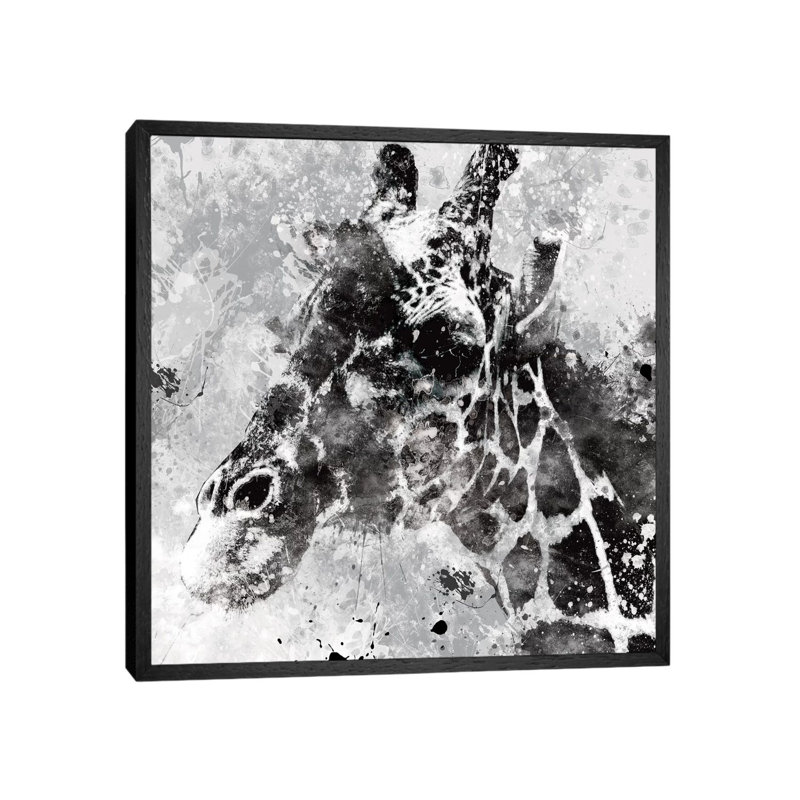 Giraffe by Carol Robinson - Print on Canvas, Black Framed, 45.72 cm H x 45.72 cm W