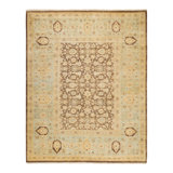 Tapis unique noué à la main Staka Mogul - noyer, 8 pi 4 po x 10 pi 5 po