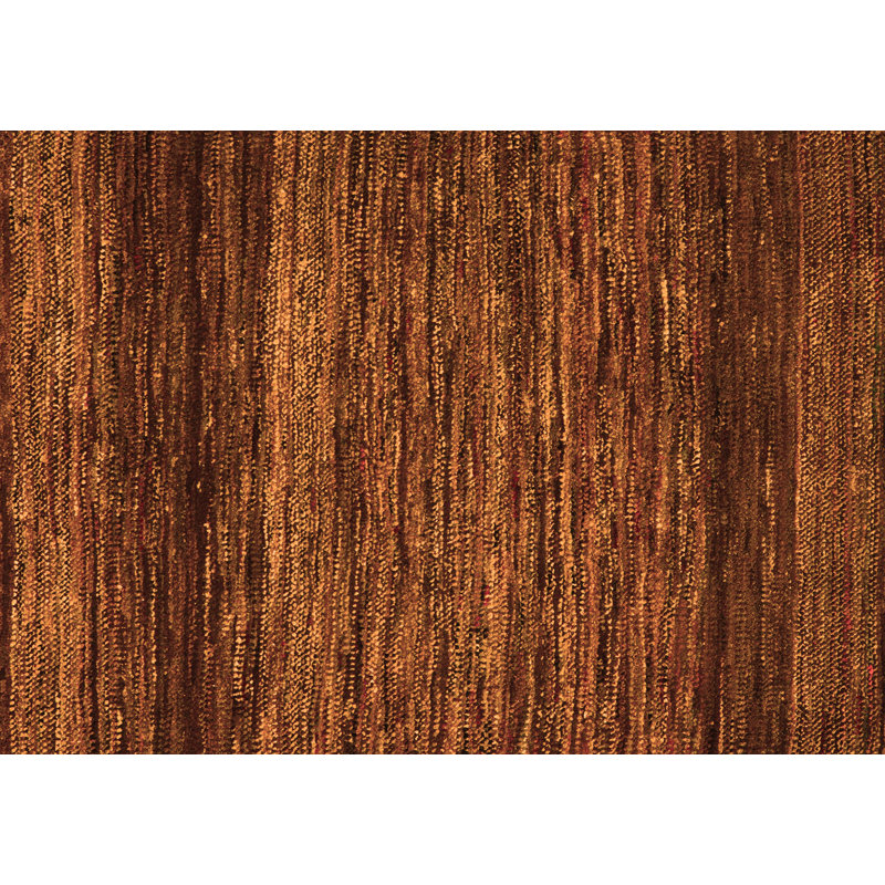 Shinesha Abstract Machine Woven Chenille/Polyester Area Rug in Dark Brown, Rectangle 2' x 3'