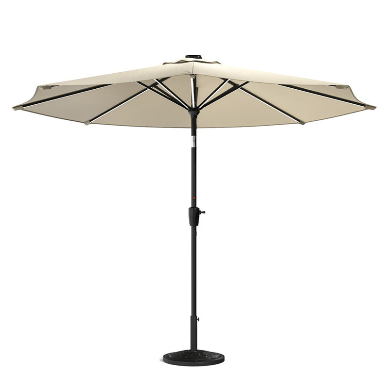 Aiso 3m Traditional Parasol with LED Light, Beige