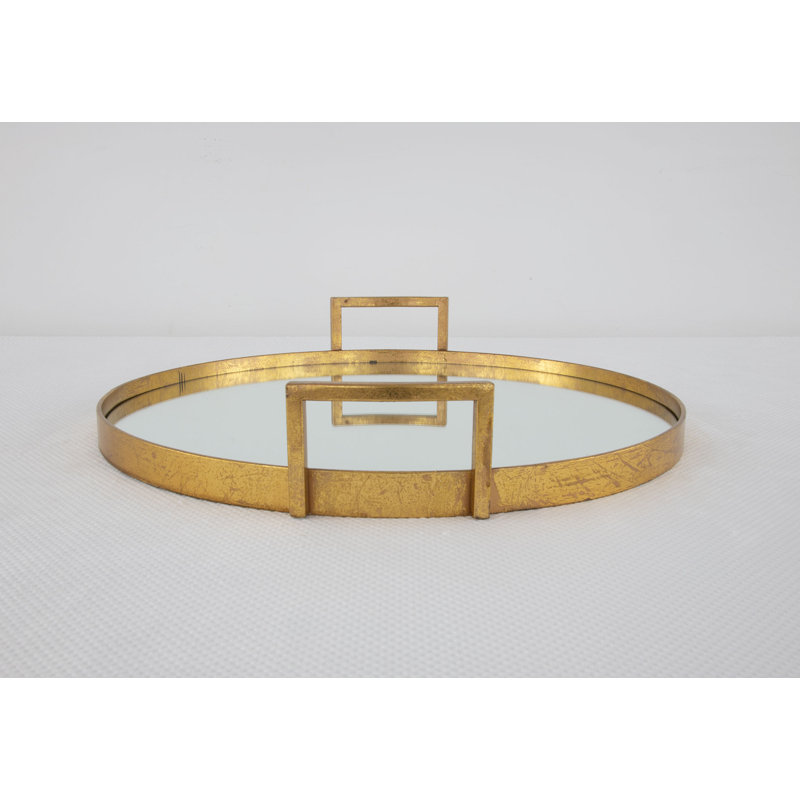 Ono Decorative Tray, Antiqued Gold Leaf