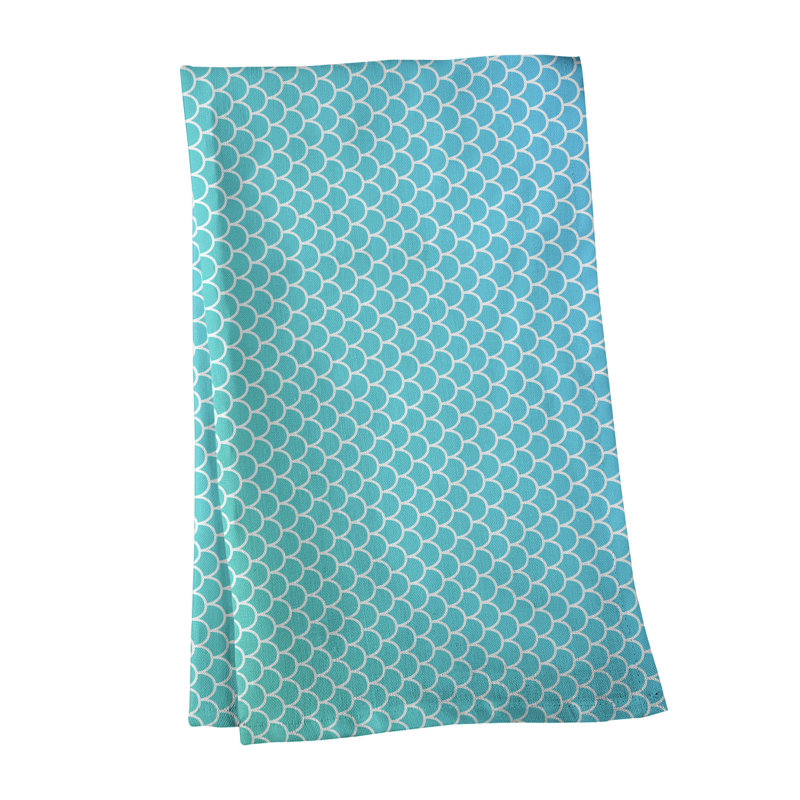 Serviette de thé sirène balances, Bleu sarcelle, Polyester sergé