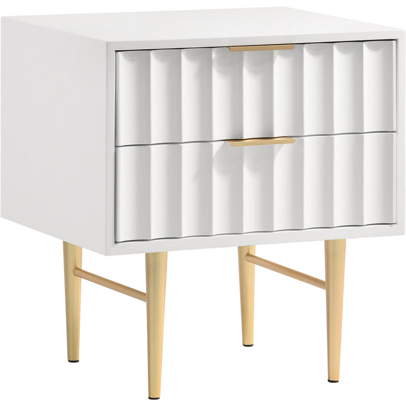 Jayvonni 22.5'' W Nightstand, White/Gold