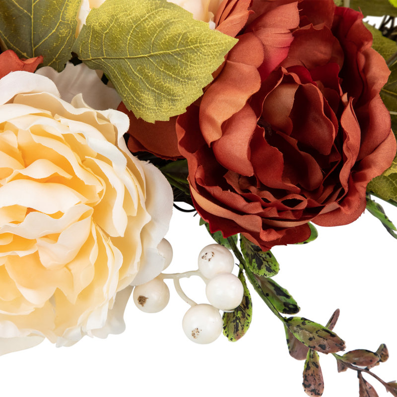 Autumn Harvest 22" Artificial Floral Fall Foliage Wreath