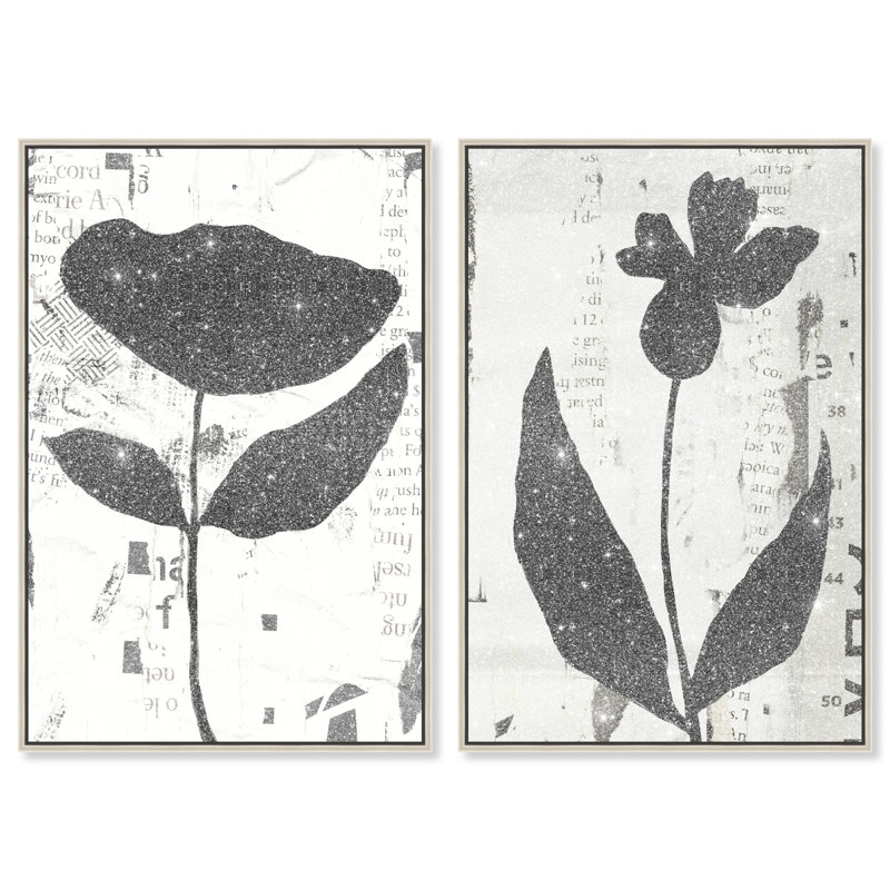 Single Flowers Set Set by Oliver Gal, 32"H x 22"W, Silver Floater Frame