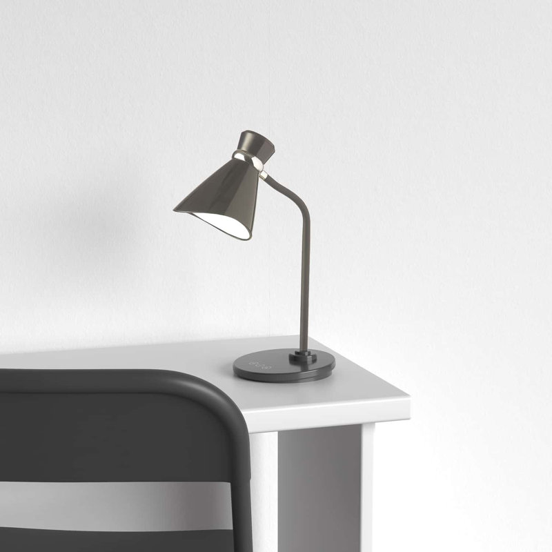 Crain Desk Lamp, Black, Black
