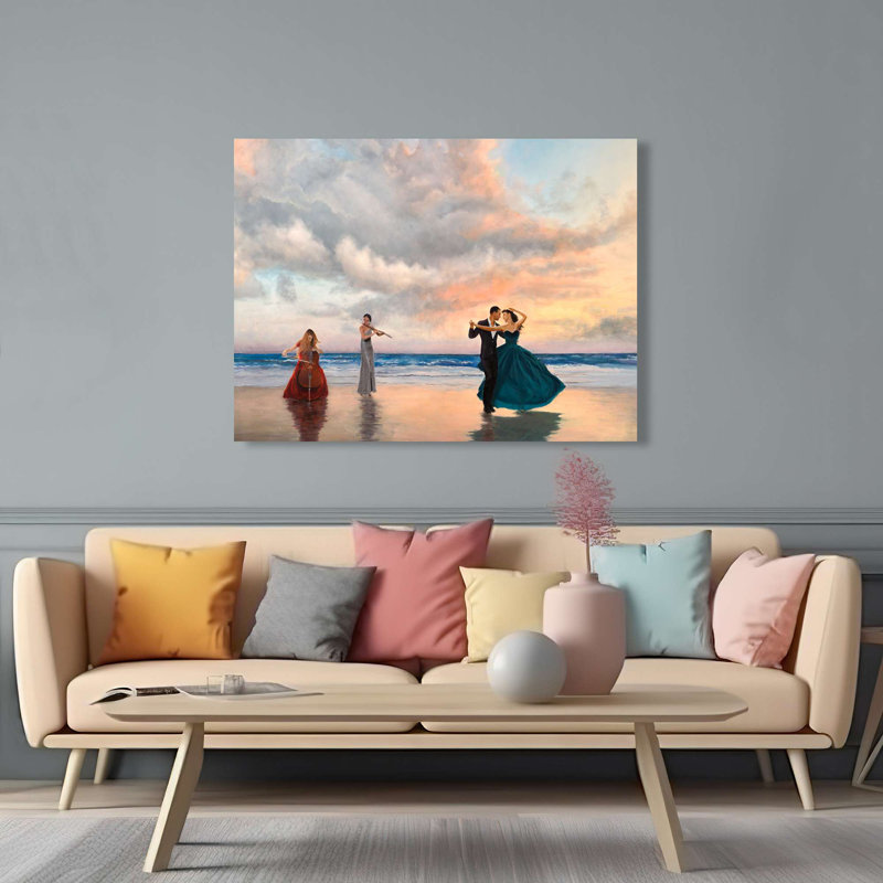 Dancing On The Beach by Pierre Benson - Wrapped Canvas Print, 40cm H x 60cm W x 4cm D