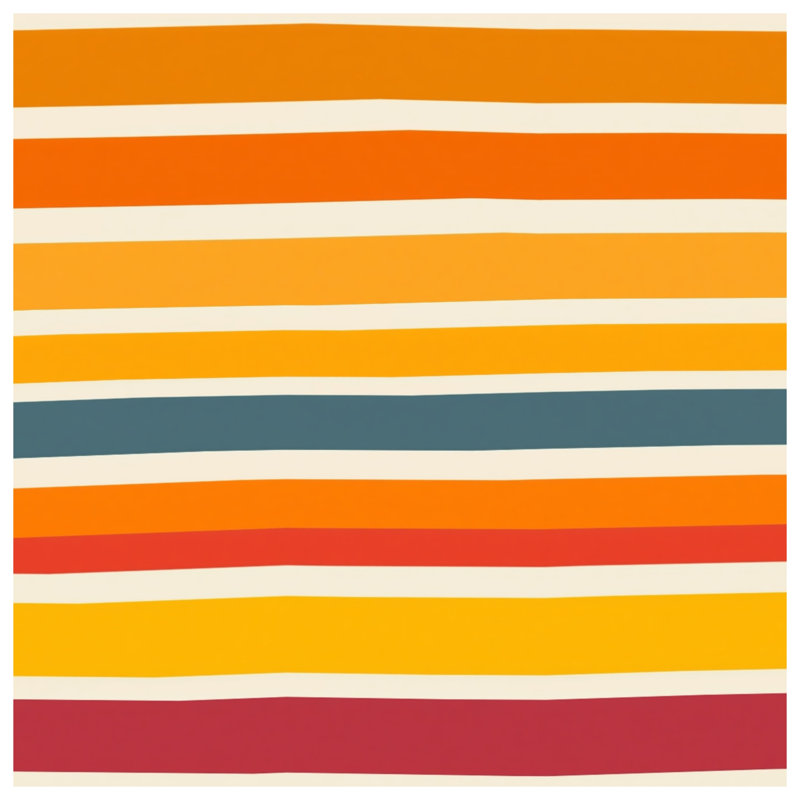 Tapis de bain orange à rayures jaunes, L 24 po x L 17 po