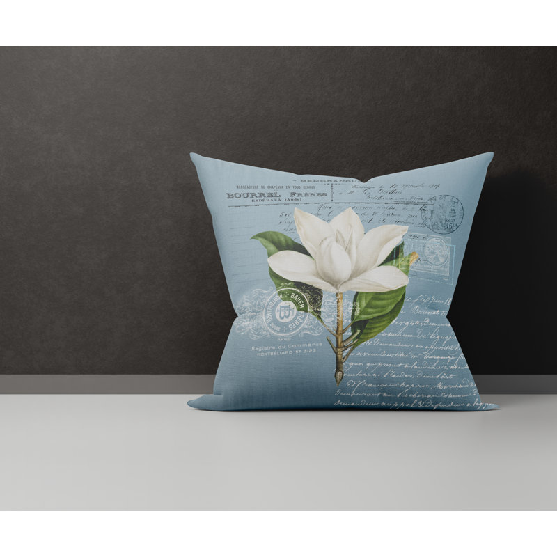  Housse de coussin en coton Aurelie, L 15 po x H 15 po, Bleu