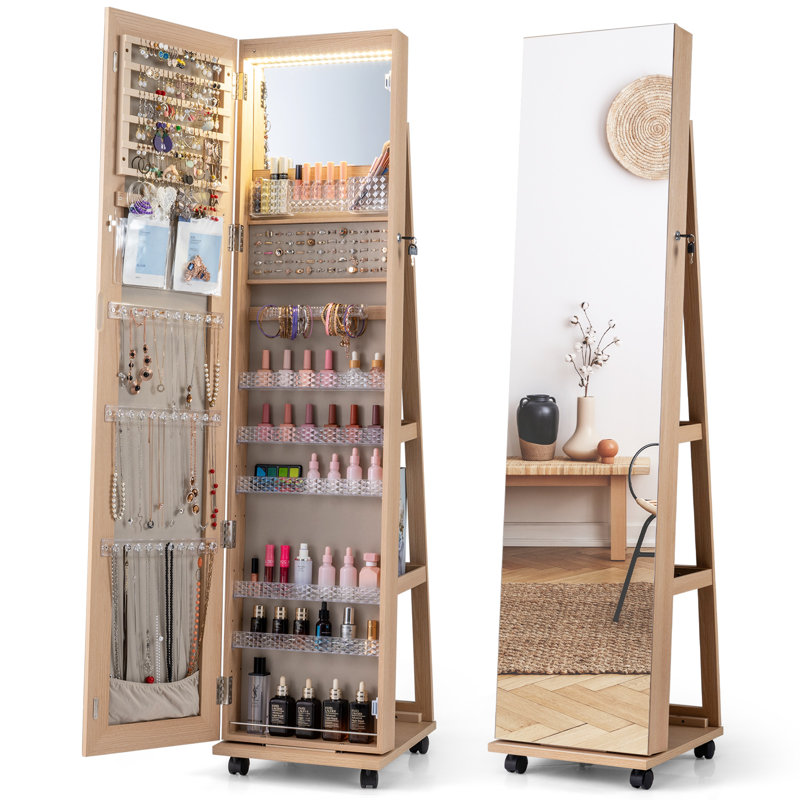 Freestanding Jewelry Armoire, Brown