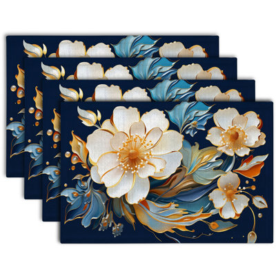4-Piece Polyester Rectangle Dining Table Placemat