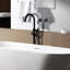 Robinet de baignoire autoportant et douche à main - Noir mat, métal, noir