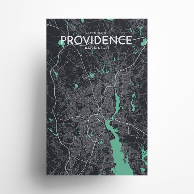 Providence, carte de la ville, impression