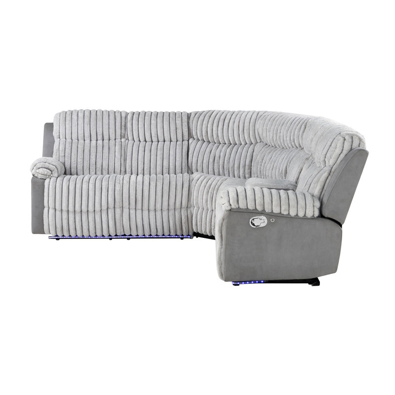 Bruni Grey Sectional With LED