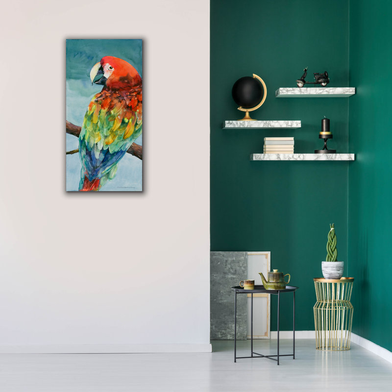Art mural sur toile Winston Porter «Parrot» par Annelein Beukenkamp, H 40 po x l 20 po x P 1,5 po