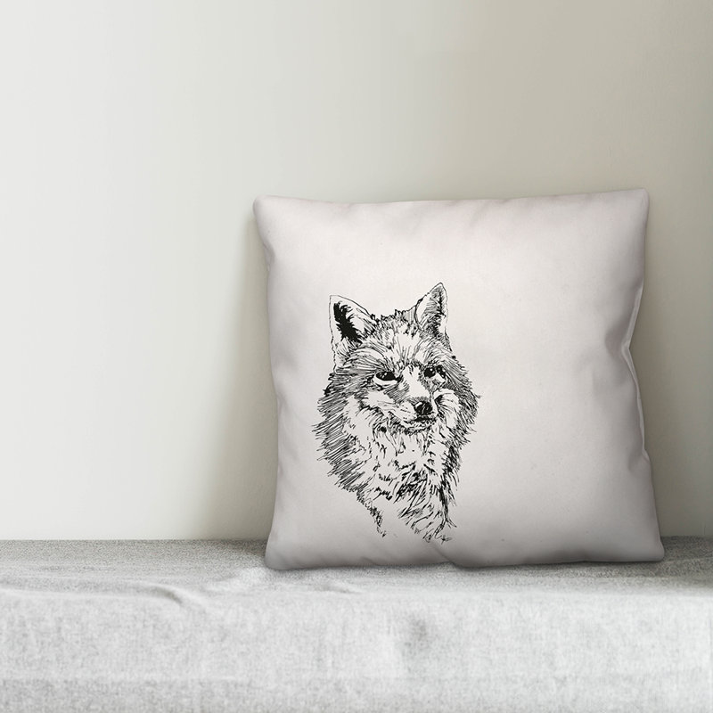 Fox Fox Sketch Throw Pillow