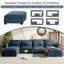 Canapé modulaire de coin en U modulaire, canapé transformable librement combinable avec 2 repose-pieds pour le salon-1820074462