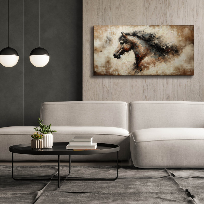  «Brown Horse» par Rich Monet, art mural sur toile, 60 po x 30 po