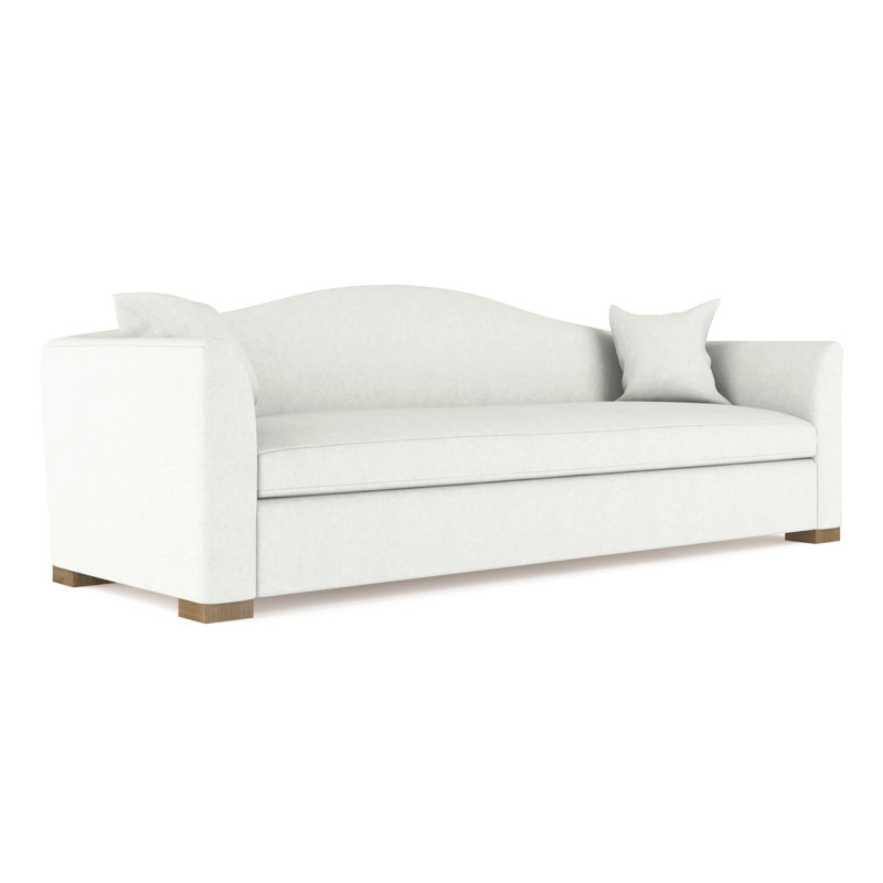 Causeuse Horatio, H 33 po x l 72 po x P 36 po, Velours moelleux blanc, Patiné