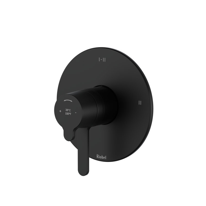 Garniture thermostatique et équilibrée 1/2 "avec 3 fonctions Nibi, Noir