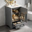 Meuble-lavabo moderne de 20 pouces avec lavabo en céramique, portes à fermeture en douceur, tablette réglable en forme de U et plusieurs options de rangement-133217708-133217711