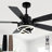 52" Modern DIY Shade Ceiling Fan with Lights and Remote, 6 Speeds Reversible DC Motor Black Chandelier Ceiling Fan for Bedroom-1641447089