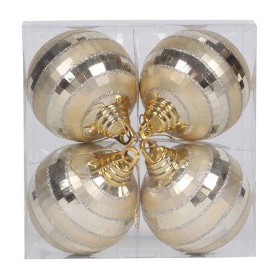 Shiny and Matte Mirror Ball Christmas Ornament