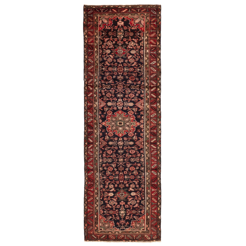 Tapis noir et rouge Andelz 3 pi 0 po x 9 pi 9 po