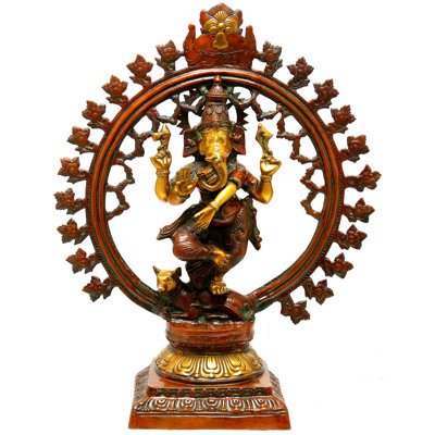 29" Large Brass Ganesha Statue | Handmade Dancing "Son of Nataraja" Idol | Grand Indian Floor Sculpture | Statement Home Décor for Entryway & Altar