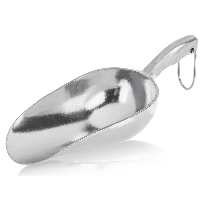 Heavy Duty Aluminum Ice Scoop with Loop Handle, 6 oz