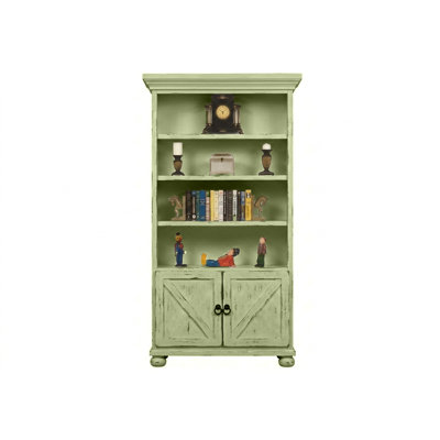 Bibliothèque en bois massif avec rangement Farmhouse