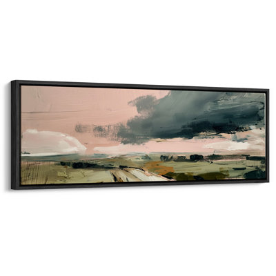 «Pink Sky Modern Landscape», impression sur toile, salon