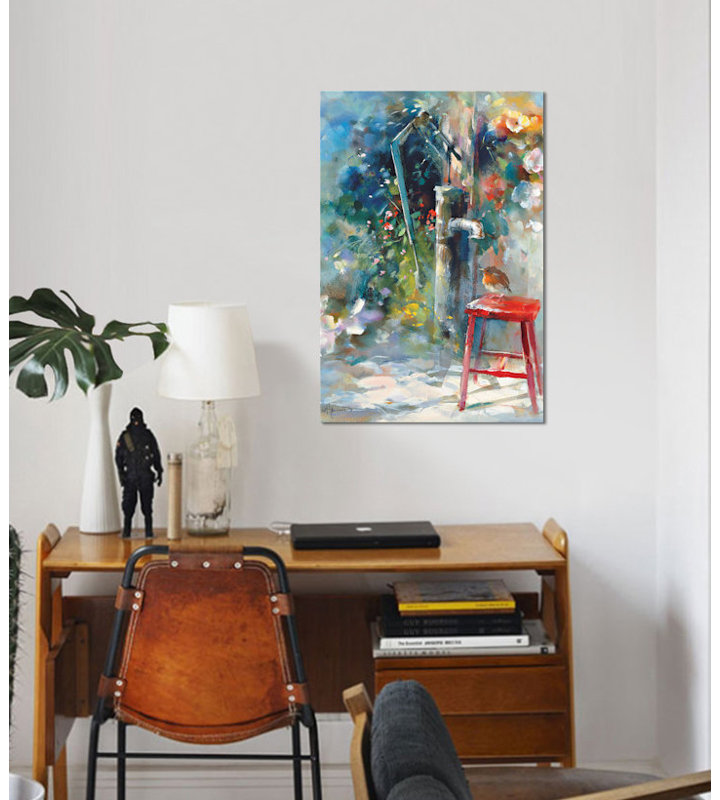 « silent jardin », impression sur toile, H 12 po x l 8 po x P 0,75 po, Pas de tapis, Toile tendue