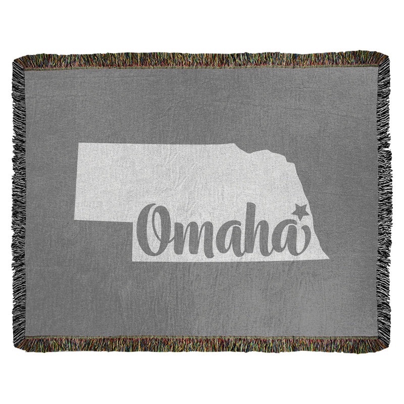 Jeté en coton omaha nebraska, 50 po x 60 po, Gris