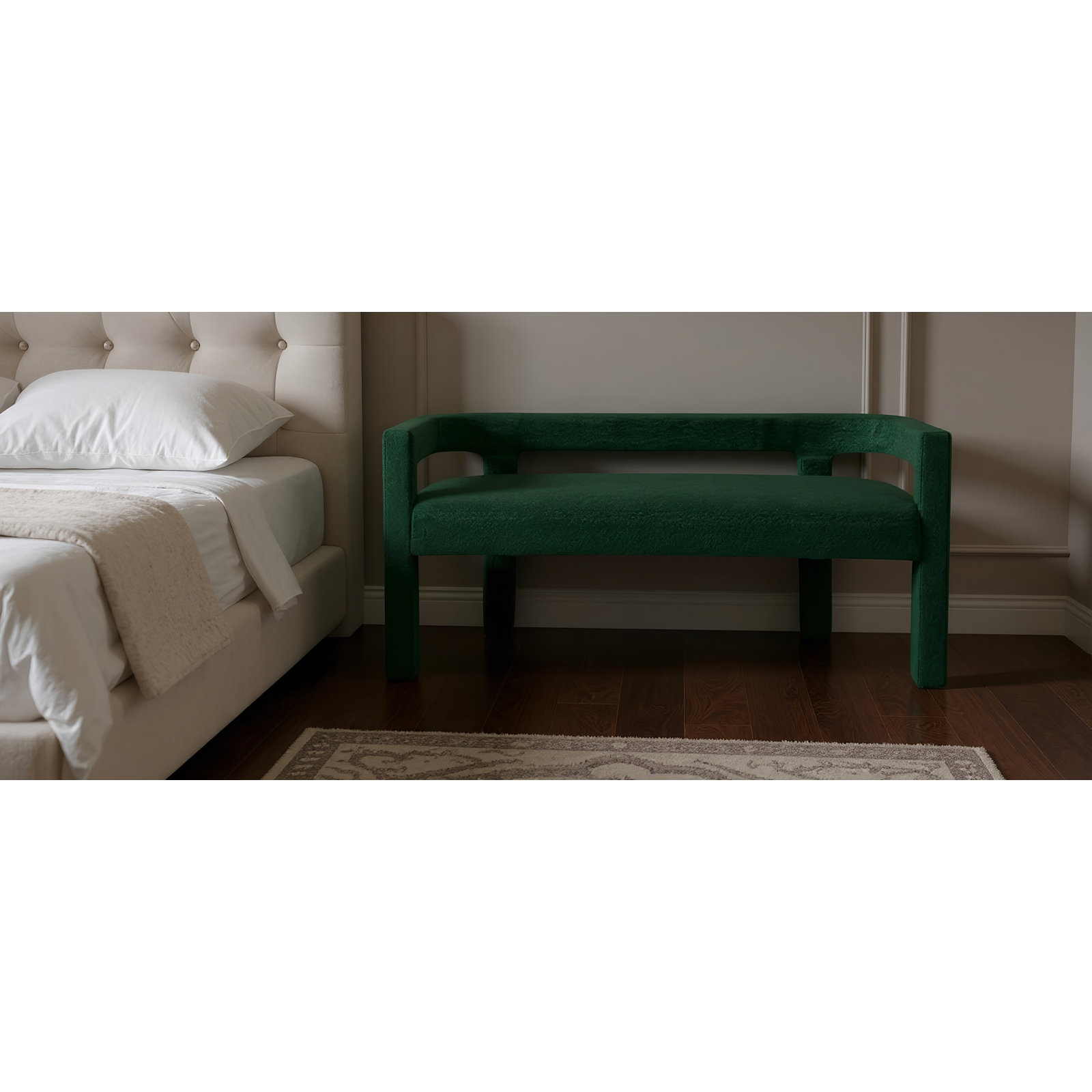 Cedernier 67" Bedroom Bench, Green