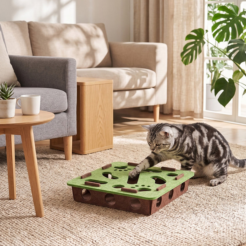 Interactive Cat Toy Puzzle Toy with Built-in Bell Balls