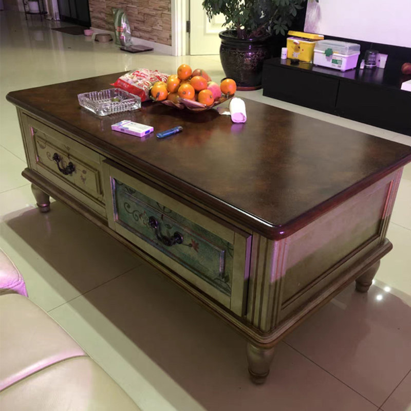 Table basse intage Crackle Paint