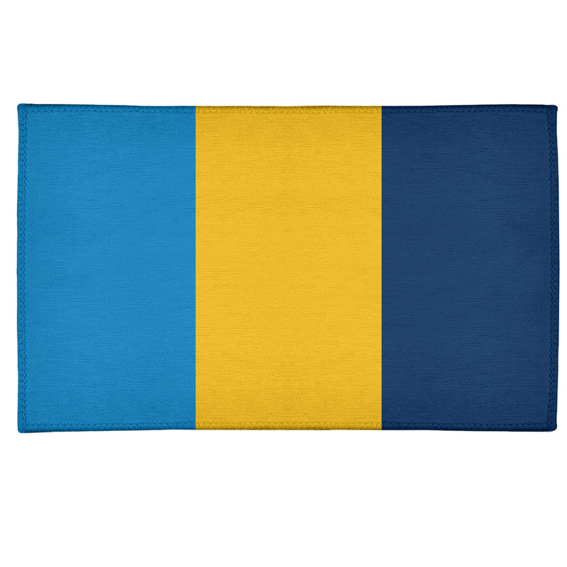 Tapis à rayures de football jaune la puissance, Rectangle 2 pi x 3 pi