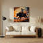Art mural en métal noir de style sud-ouest Bull Rider 9-970737680