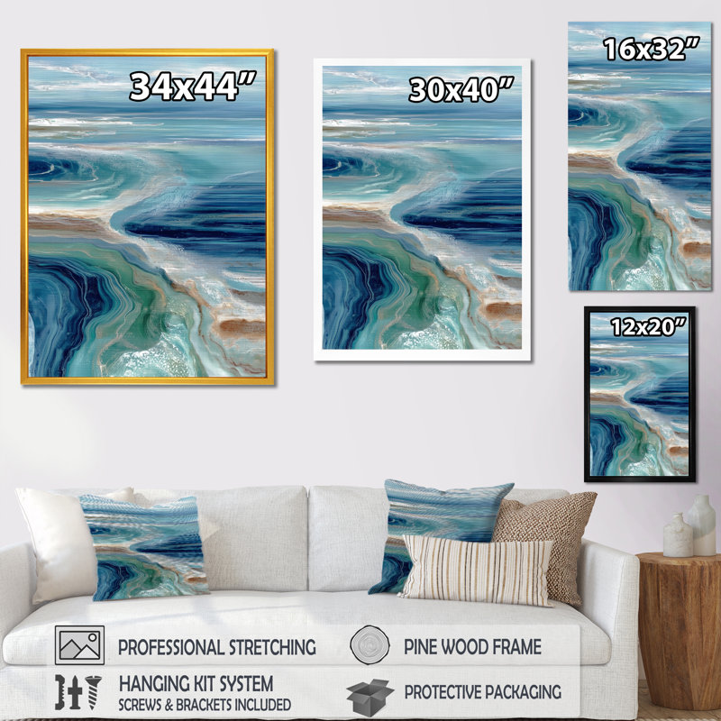 «Green River», art mural vert, impression sur toile, H 20 po x l 12 po, Toile tendue, Ne s’applique pas