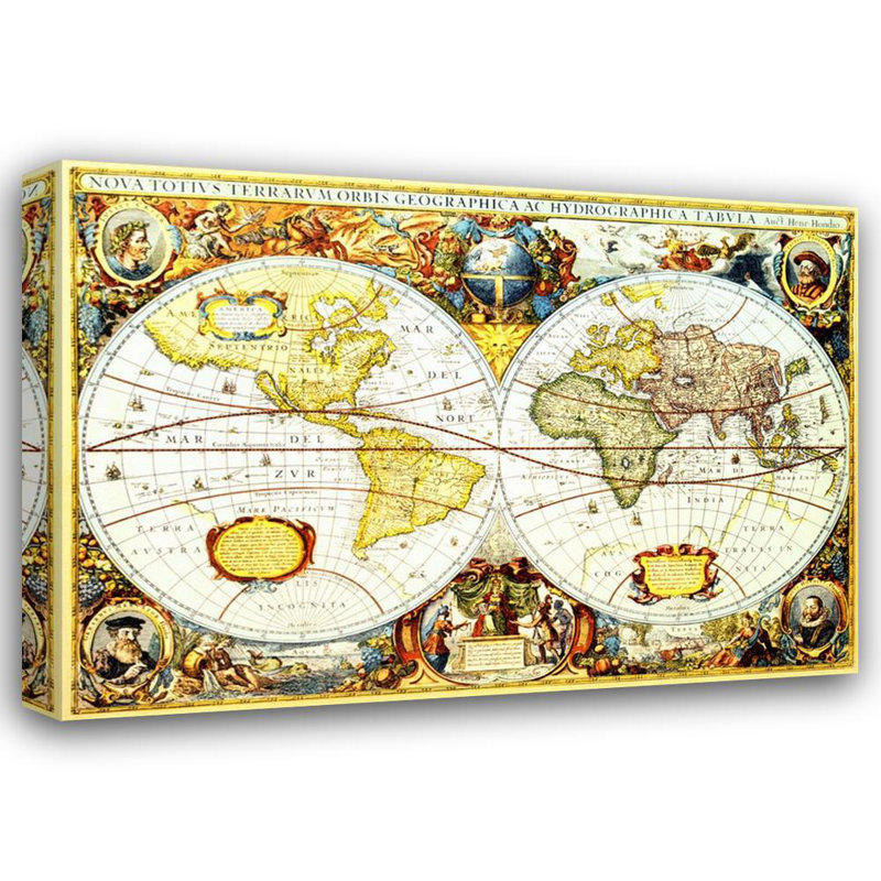 Carte du monde III, H 28 po x l 40 po