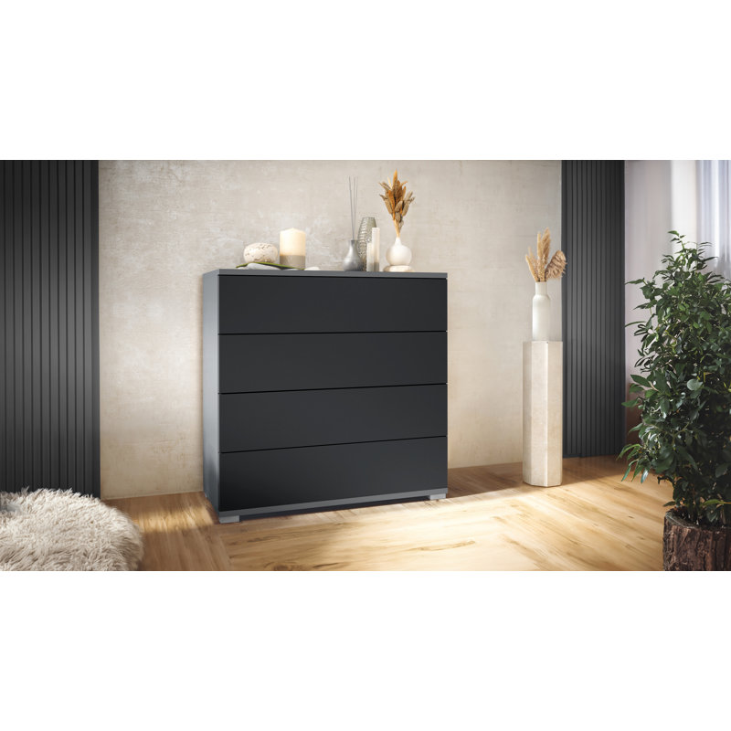 Ayomi Storage Unit Accent Chest, Anthracite/Black matt