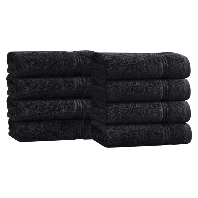 Essuie-mains de luxe en coton égyptien doux certifié Oleg Heritage, Noir