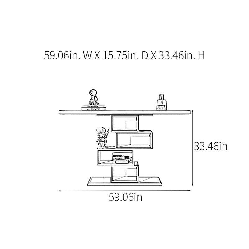 Console Modern Minimalist Art Design, H 33,46 po x l 59,06 po x P 15,75 po