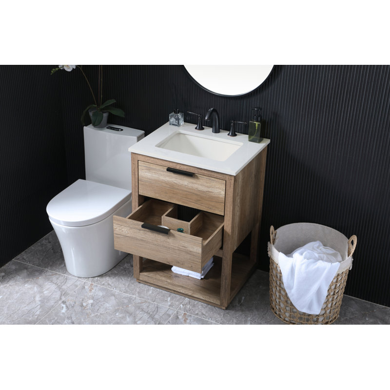 Ensemble de meuble-lavabo simple l 24 po Felicity, Chêne naturel
