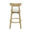Tabourets de bar ronds avec coussin, fini frêne naturel et beige, en bois d'hévéa massif, assise épaisse, dossier légèrement incurvé pour un meilleur soutien, 47,5 cm (l) x 52 cm (p) x 104 cm (h), idéal pour les repas en extérieur, couleur beige, hauteur