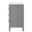 Meuble-lavabo gris 60 po avec lavabo en céramique, structure en bois massif, 3 tiroirs, design classique, rangement simple facile à assembler, poignée en métal argenté, design-1781917837