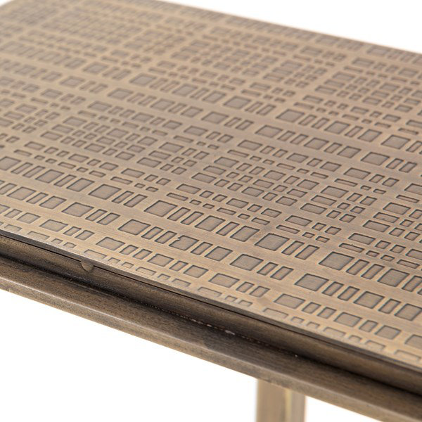 Element End Table, Antique Brass