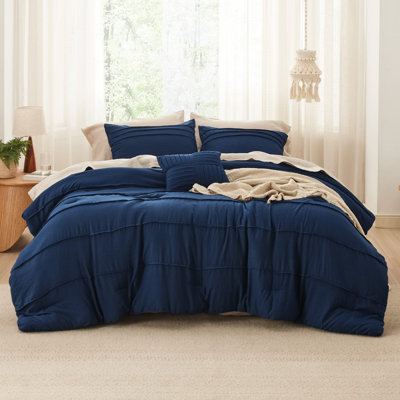 Ensemble d'édredon plissé en microfibre pré-lavé Best vendeur - 89GSM