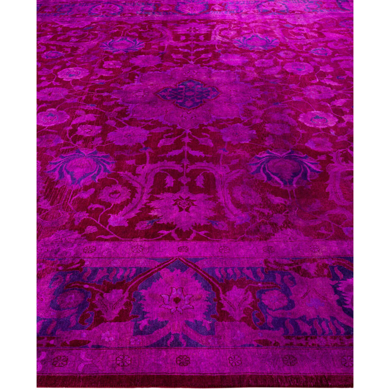 Overdyed One-of-a-Kind 9' 4" x 12' 4" Hand Knotted Area Rug